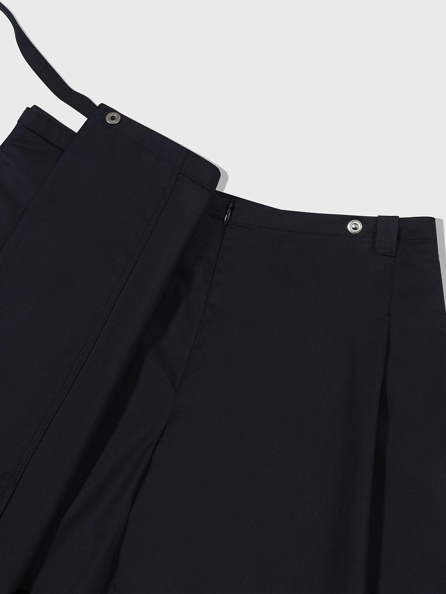 NEW LAYERED WRAP SKIRT PANTS NAVY