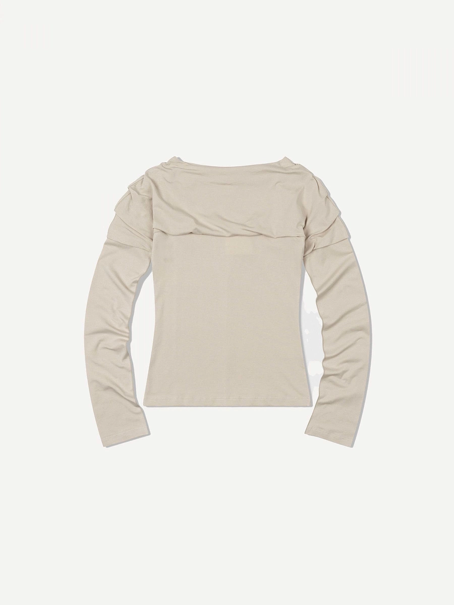 SHIRRING BOATNECK TOP
