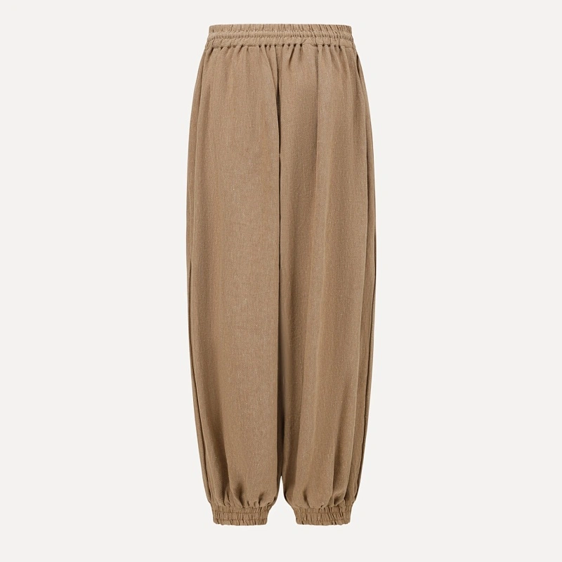 Linen Interwoven Loose-fitting Wide-leg Pants