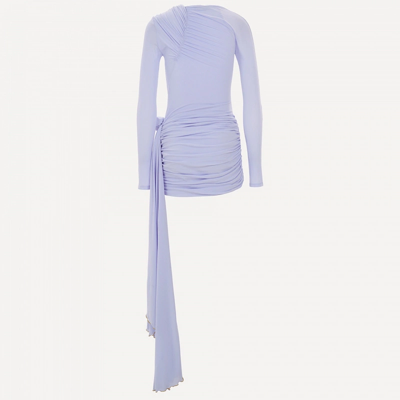 Foggy Blue Jersey Wrap Dress