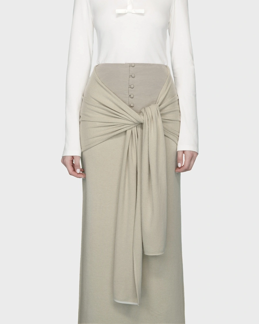 SHAWL SKIRT OLIVE