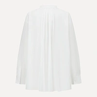 White Round Collar One button top