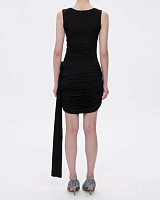 Black Twisted Jersey Shift Dress