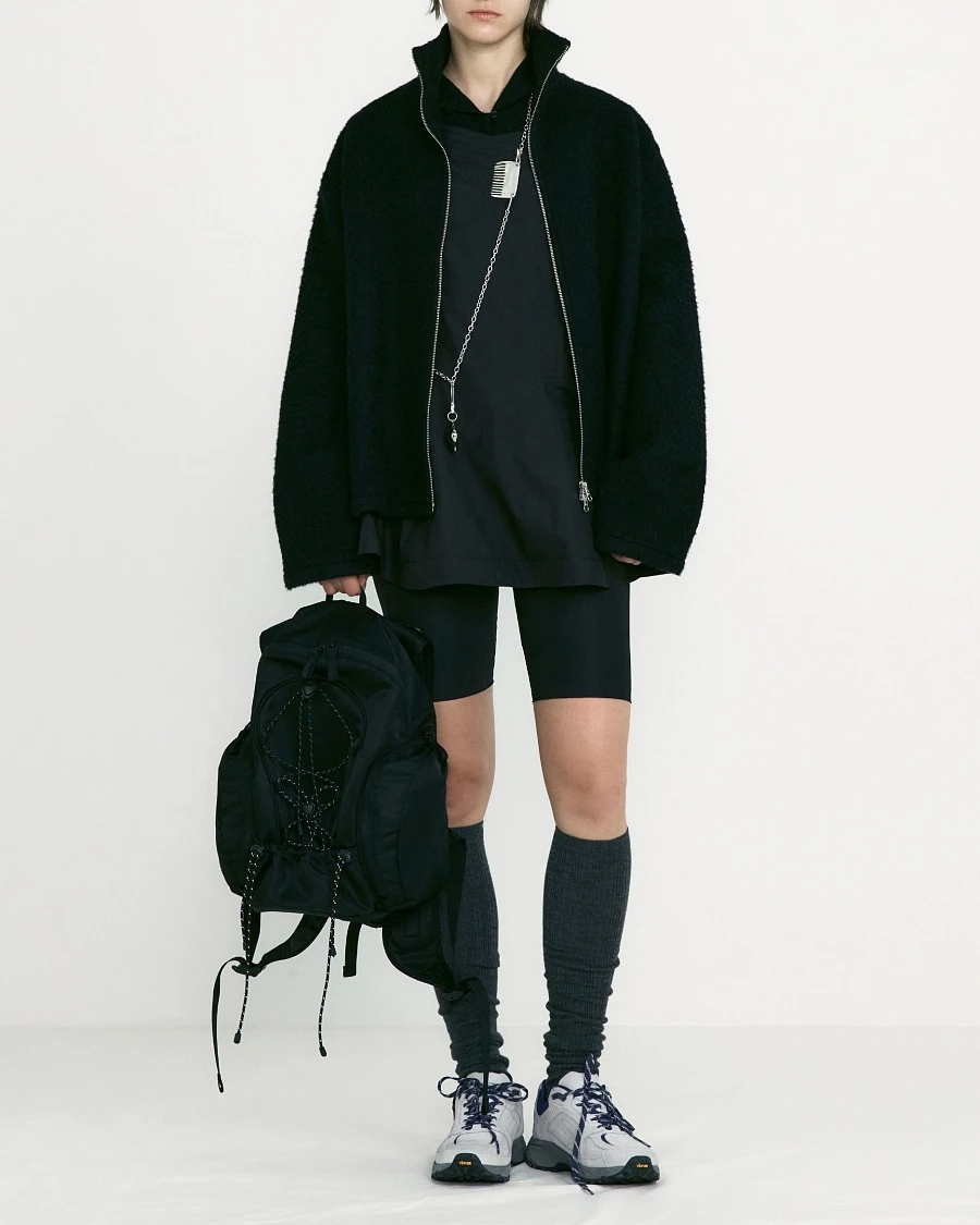 HAIRY BOUCLE ZIP SHIRT JACKET