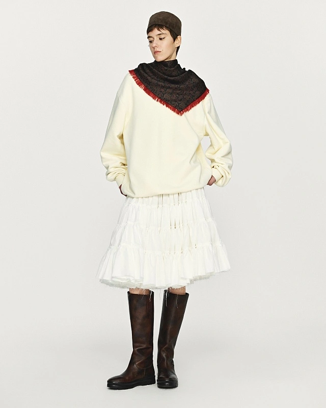 White layered short skirt